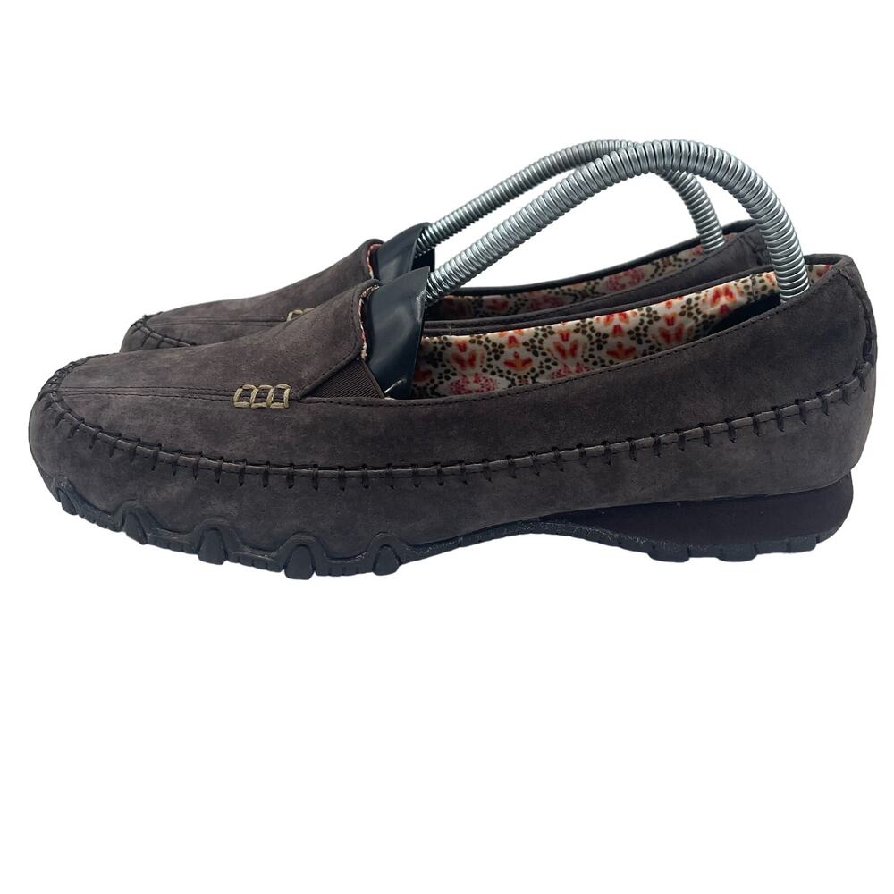 Skechers Relaxed Biker Pedestrian Suede Chocolate Brown Flats Loafers Womens 10